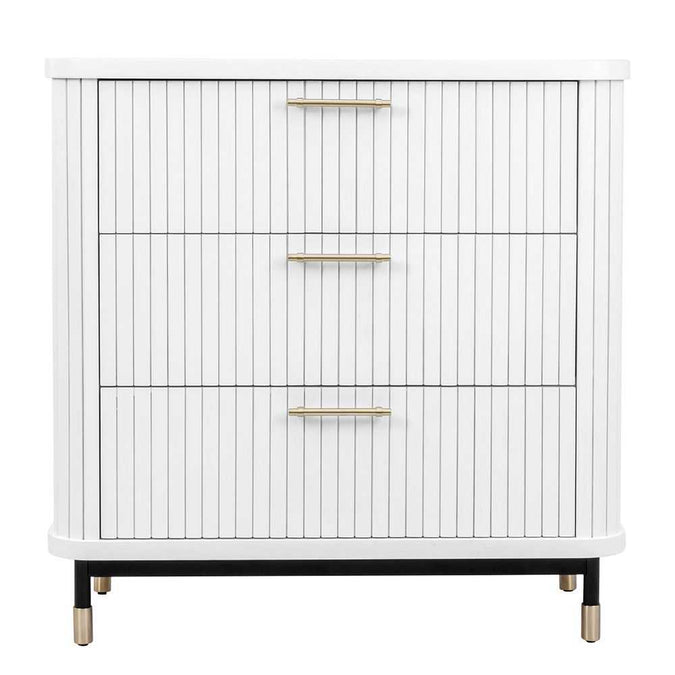 Sophia 3 Drawer Chest - White - - Eleganté