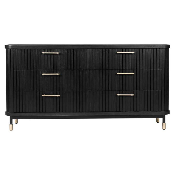 Sophia 6 Drawer Chest - Black - - Eleganté