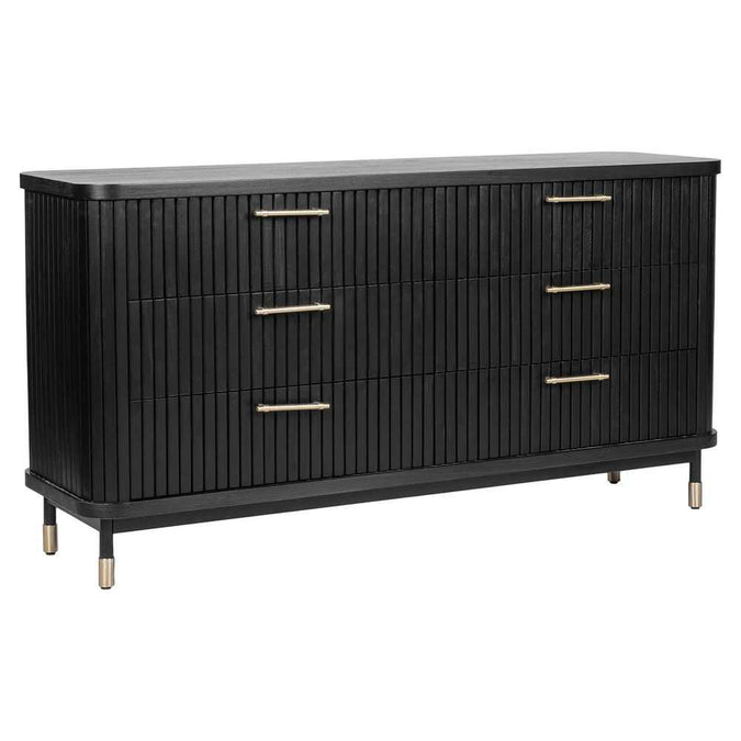 Sophia 6 Drawer Chest - Black - - Eleganté
