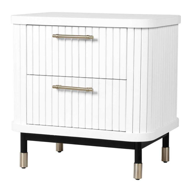 Sophia Bedside Table - White - - Eleganté