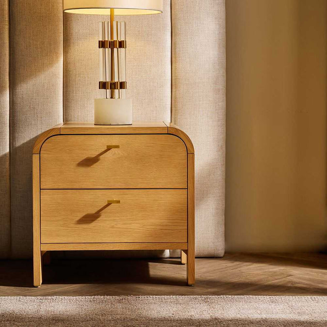 Chisholm Bedside Table - Natural Oak - - Eleganté