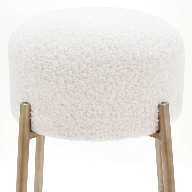 Nino Kitchen Stool - White Boucle - - Eleganté