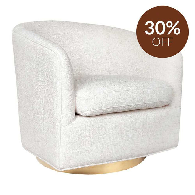 Belvedere Swivel Arm Chair - Natural Tweed - OUTLET NSW - - Eleganté