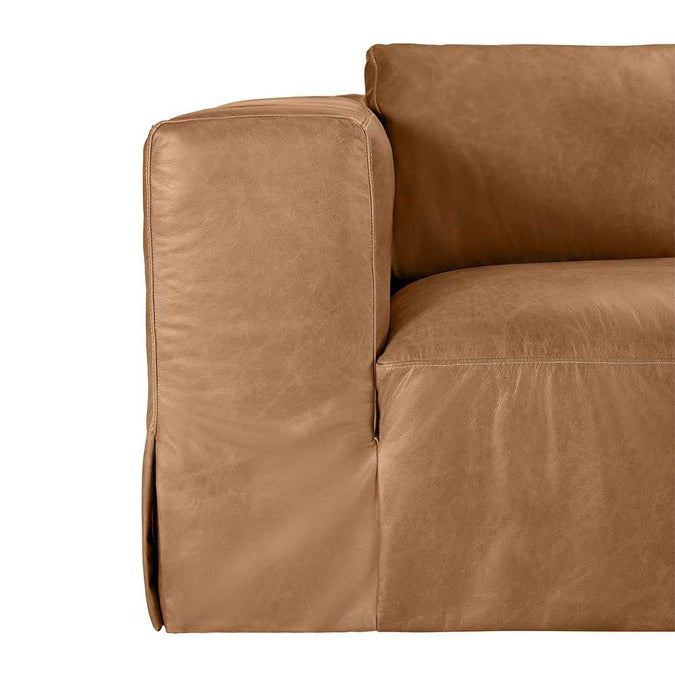 Pomona 3 Seater Sofa - Light Brown Leather - - Eleganté