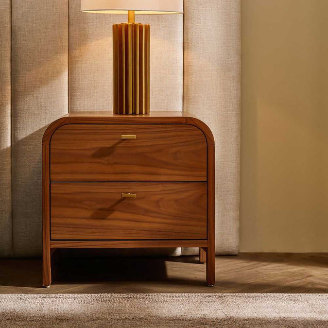 Chisholm Bedside Table - Walnut - - Eleganté