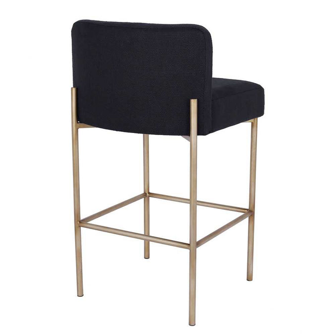 Leon Kitchen Stool - Black Linen - - Eleganté