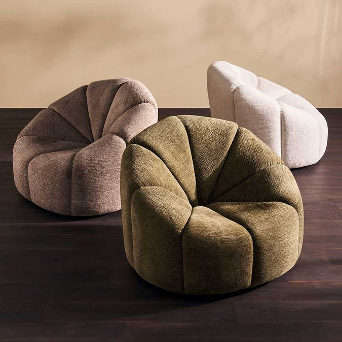 Avalon Swivel Occasional Chair - Olive Chenille - - Eleganté