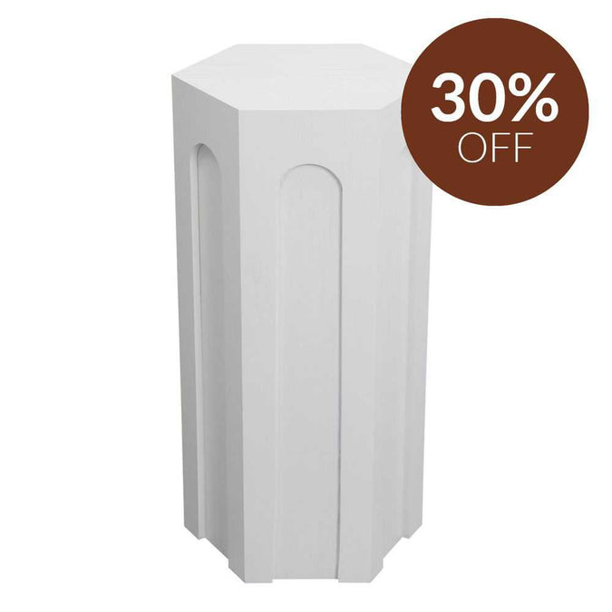 Winston Tall Side Table - White - - Eleganté
