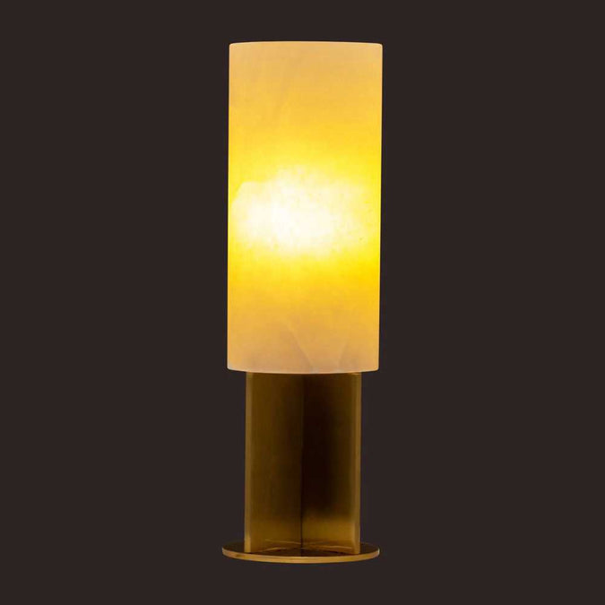 Samara Alabaster Table Lamp - Brass - - Eleganté