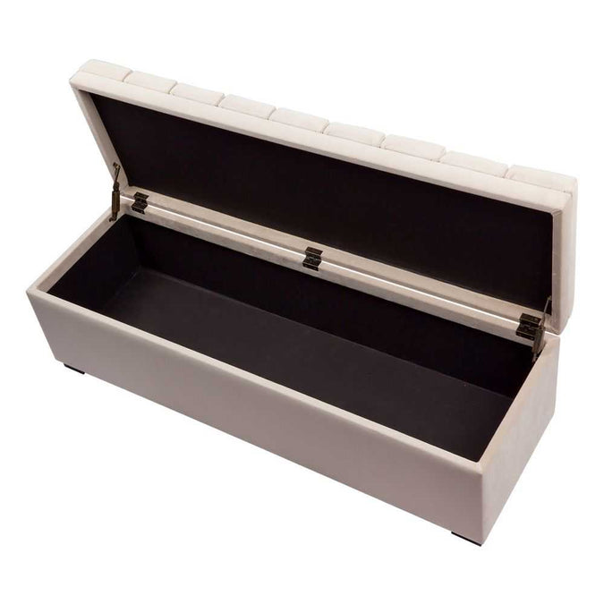 Soho Storage Bench Ottoman - Nude Velvet - - Eleganté