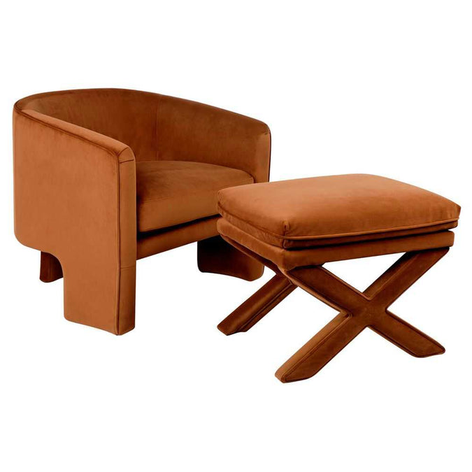 Kylie Arm Chair - Caramel Velvet - - Eleganté