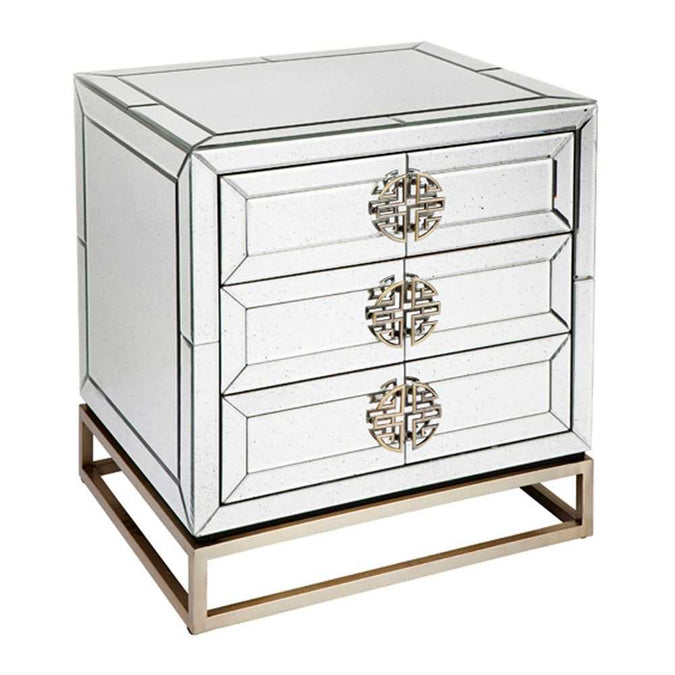 Rochester Mirrored Bedside Table - - Eleganté