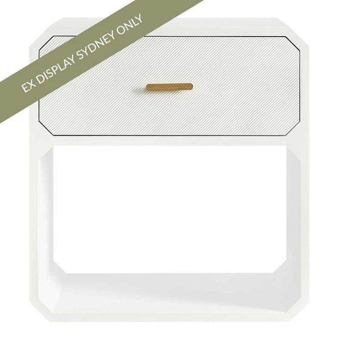 Anderson 1 Drawer Accent Table - White - OUTLET NSW - - Eleganté