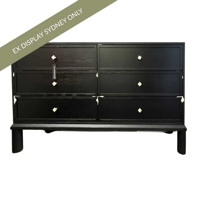 Jill 6 Drawer Chest - Black - OUTLET NSW - - Eleganté