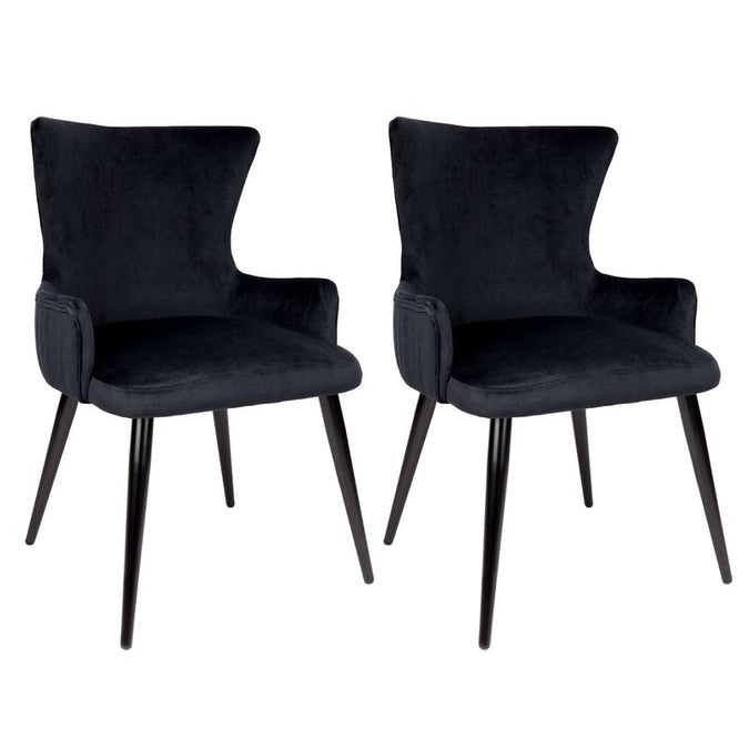  Dorsett Dining Chair Set of 2 - Black Velvet - Seating - Eleganté