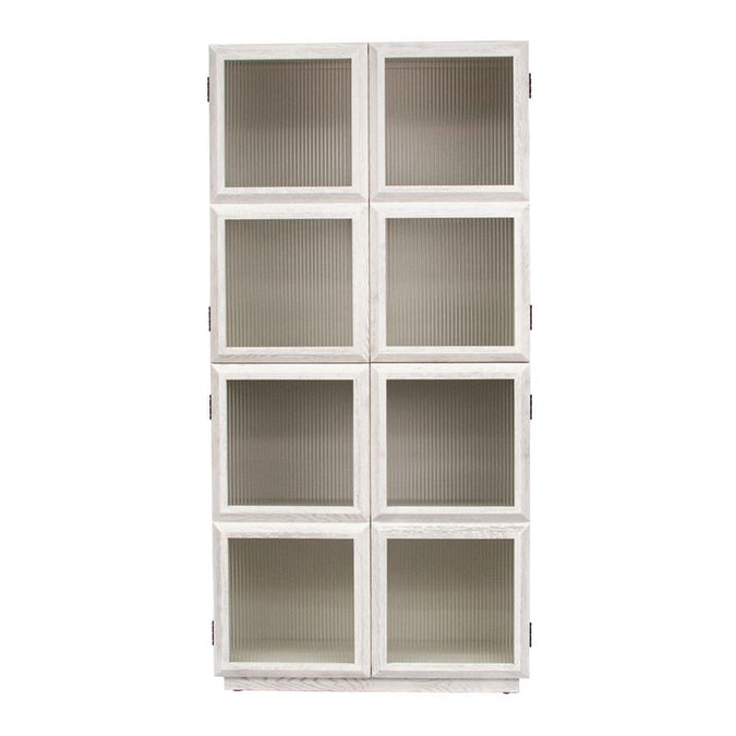  Sebastian Oak Tall Cabinet - Brushed White - Storage - Eleganté