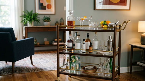 Drinks trolley for entertaining at home