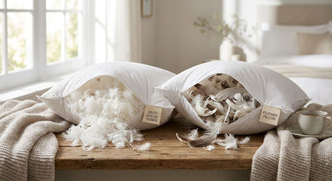 50/50 goose down pillows vs feather pillows: what's the difference