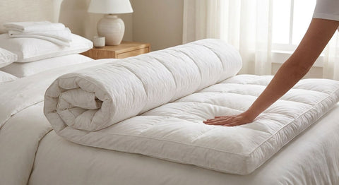 Hotel-style mattress topper for a firmer or softer feel