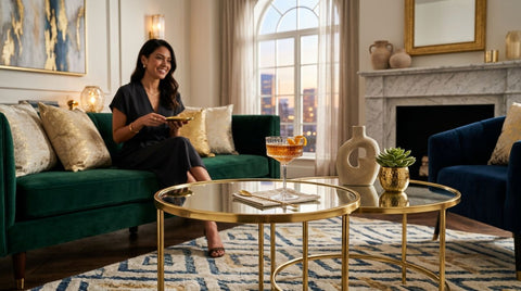 Best gold cocktail tables for a hotel-glam living room