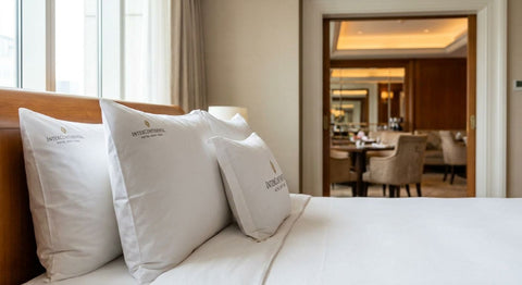 InterContinental hotel pillows for a dining-adjacent guest wing