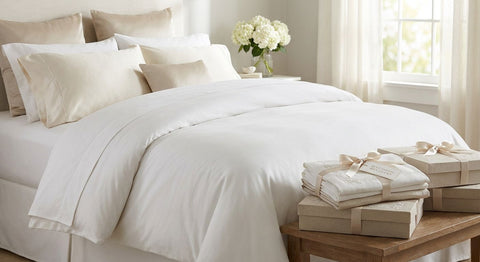 Luxury bed linen for a wedding gift registry
