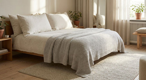 King size pillows for a Scandinavian-style bedroom