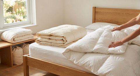 50/50 goose down quilts: how to fluff and store them properly