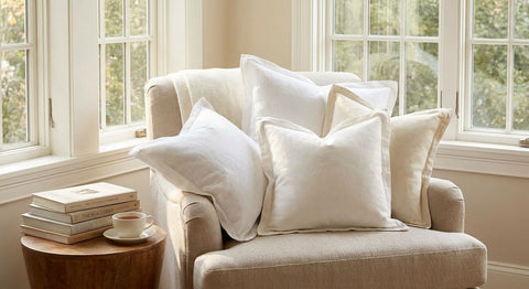 Soft pillows for a cosy, hotel-style reading corner
