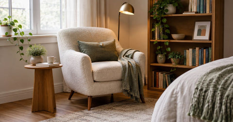 Comfortable bedroom chairs for a reading corner