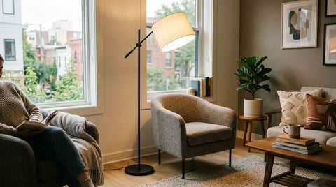 Modern floor lamps for a small apartment living room