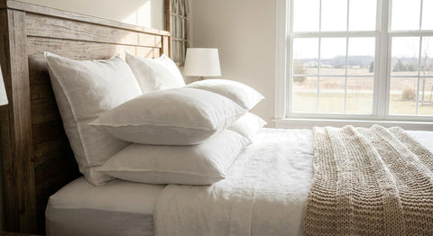 Firm pillows for a farmhouse-style bedroom