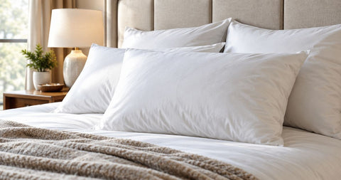 Feather pillows for a luxurious hotel-style bed