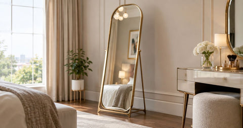 Cheval mirrors for a glamorous dressing room