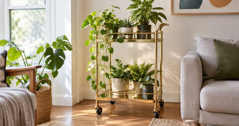 Can a bar cart be used as a plant stand?