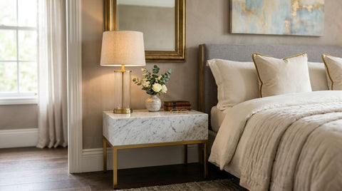 Marble bedside tables for a glamorous guest room