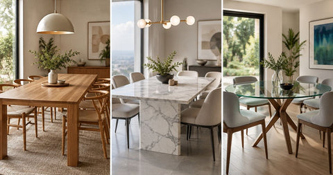 Best dining tables ranked by material: oak, marble and glass 2026