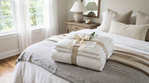 Luxury hotel bedding as a housewarming gift