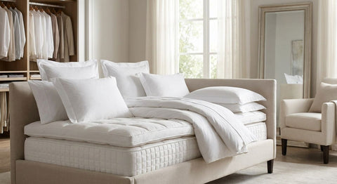 Hotel-style mattress topper for a dressing-room daybed