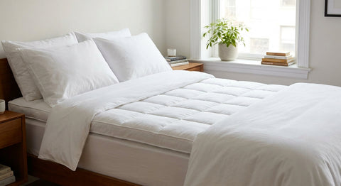 Hotel-style mattress topper for small apartment beds