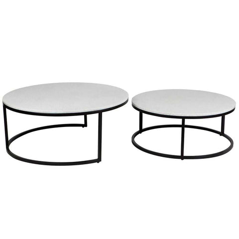 Chloe Stone Nesting Coffee Tables - Black - Coffee Tables - Eleganté