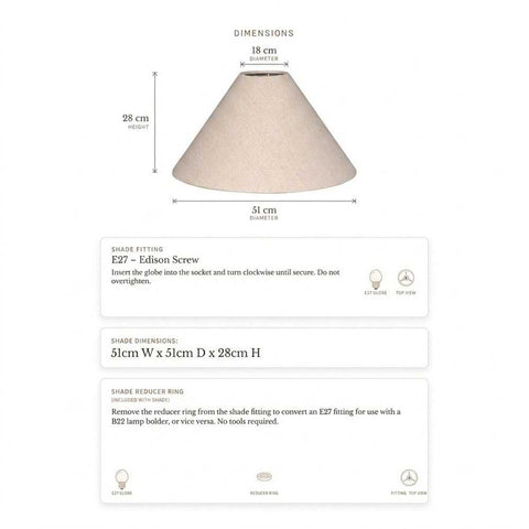 Messina Empire Shade - Large Natural - Bulk Buy Qty 5 - Messina Empire Shade - Large Natural - Bulk Buy Qty 5 - Eleganté