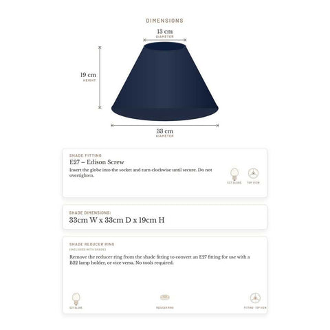 Messina Empire Shade - Small Navy - Bulk Buy Qty 5 - Messina Empire Shade - Small Navy - Bulk Buy Qty 5 - Eleganté