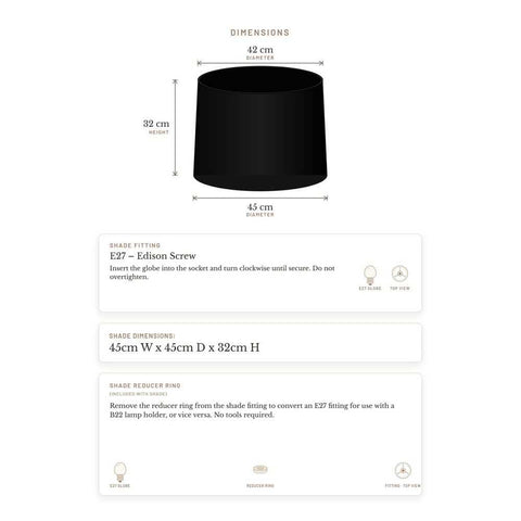 Capella Tapered Shade - Tall Black - Bulk Buy Qty 5 - Capella Tapered Shade - Tall Black - Bulk Buy Qty 5 - Eleganté