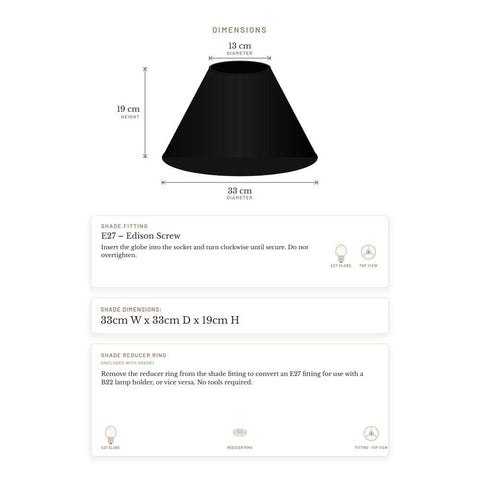 Messina Empire Shade - Small Black - Bulk Buy Qty 5 - Messina Empire Shade - Small Black - Bulk Buy Qty 5 - Eleganté
