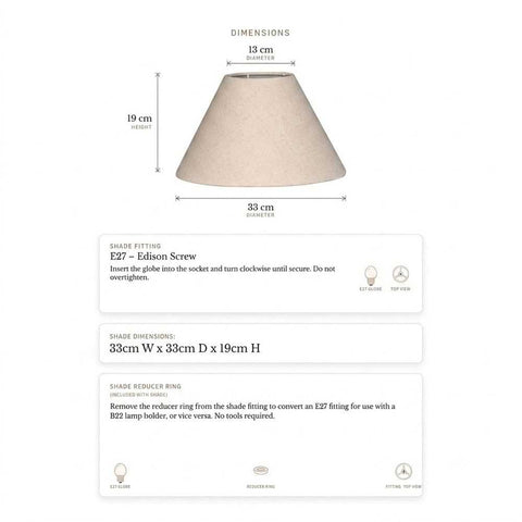 Messina Empire Shade - Small Natural - Bulk Buy Qty 5 - Messina Empire Shade - Small Natural - Bulk Buy Qty 5 - Eleganté