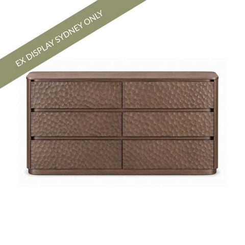 Mikki 150cm 6 Drawer Chest - Walnut Brown - OUTLET NSW - Mikki 150cm 6 Drawer Chest - Walnut Brown - OUTLET NSW - Eleganté