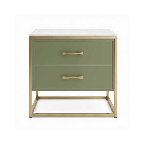 Phillippe 60x60cm Bedside Table - Olive - OUTLET NSW - Phillippe 60x60cm Bedside Table - Olive - OUTLET NSW - Eleganté