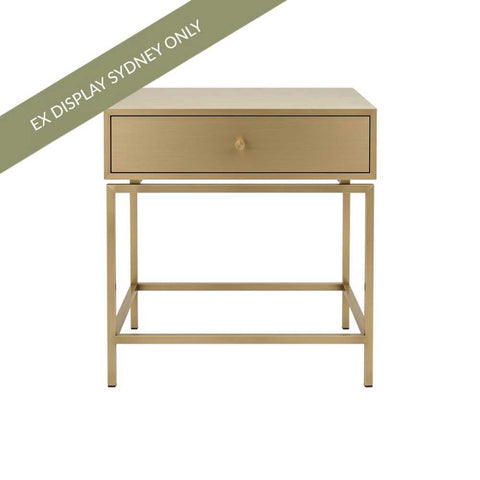 Bonte 55x60cm Bedside Table - Antique Gold - OUTLET NSW - Bonte 55x60cm Bedside Table - Antique Gold - OUTLET NSW - Eleganté