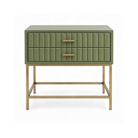 Antler 56.5x60cm Bedside Table - Olive - OUTLET NSW - Antler 56.5x60cm Bedside Table - Olive - OUTLET NSW - Eleganté